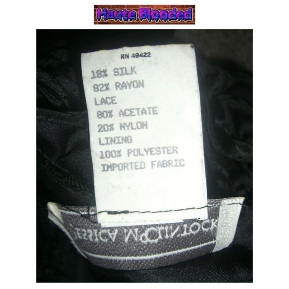 Jessica McClintock Vintage 80s Black Wedding Dress Oxblood Lace Silk Velvet Goth - Picture 12 of 13